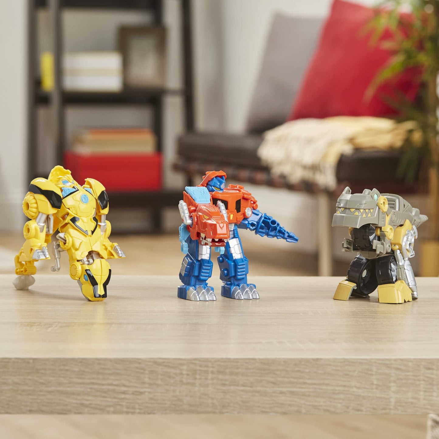 Transformers Playskool Primal Team-Up 3-Pack with Optimus Prime,Bumblebee, and Grimlock Converting Dinosaur Figures, 4.5-Inch Toys, Ages 3 and Up (Amazon Exclusive)