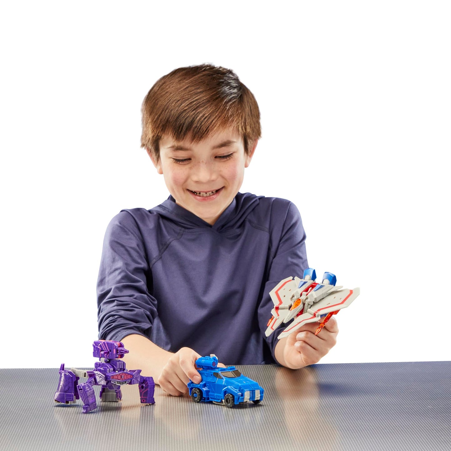 Transformers Decepticon Commander 3-Pack of 5-Inch Robot Action Figures for Boys and Girls, Starscream, Shockwave & Soundwave, Interactive Toys for Kids Ages 6 and Up (Amazon Exclusive)