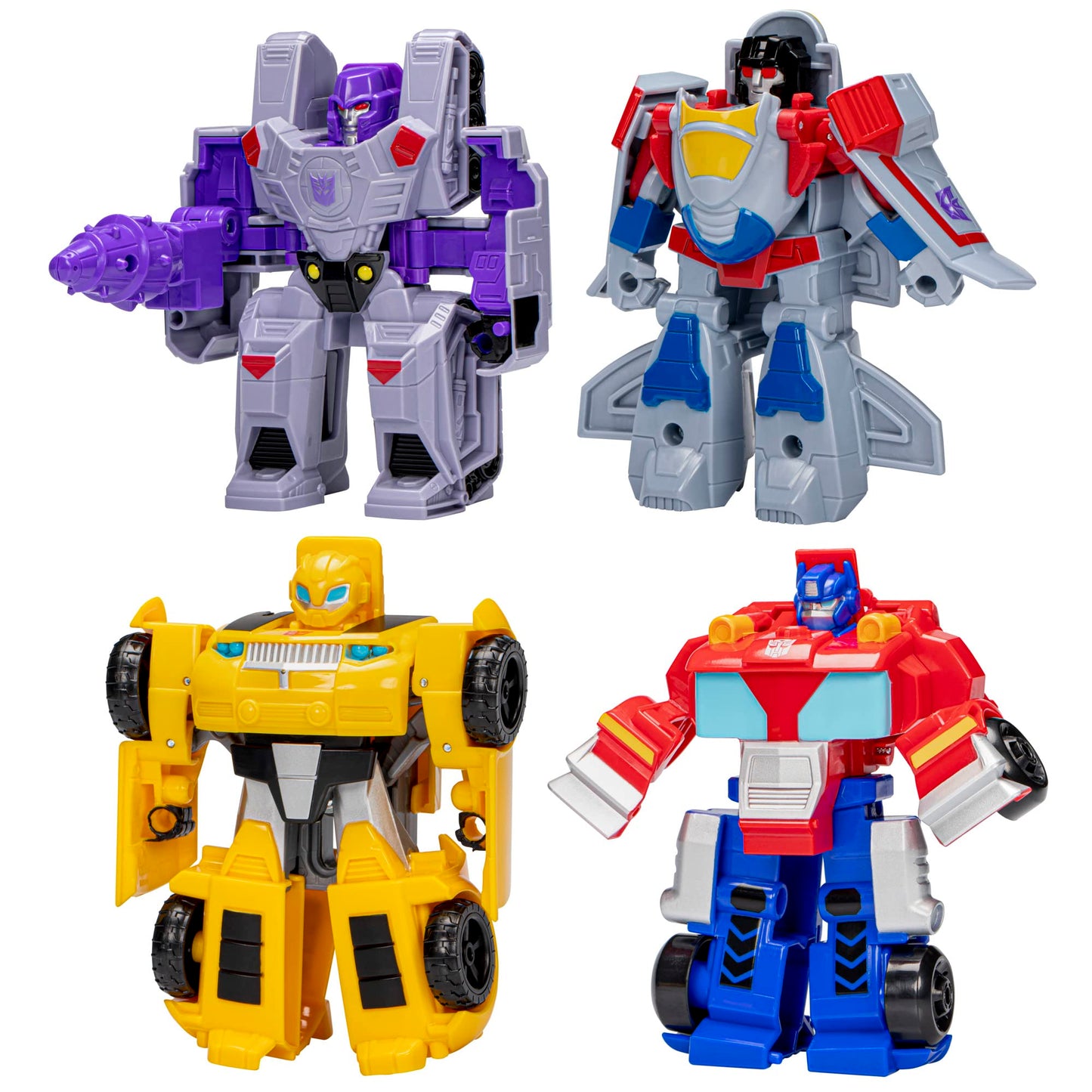Transformers Toys Heroes vs Villains 4-Pack, Autobot and Decepticon 4.5-Inch Action Figures, Preschool Robot Toys for Kids Ages 3 and Up (Amazon Exclusive)