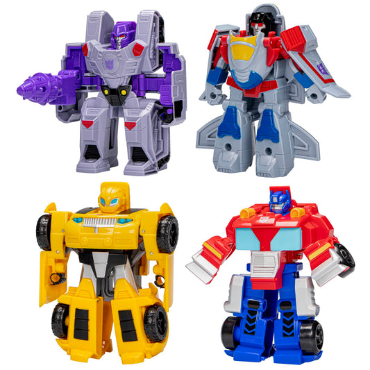 Transformers Toys Heroes vs Villains 4-Pack, Autobot and Decepticon 4.5-Inch Action Figures, Preschool Robot Toys for Kids Ages 3 and Up (Amazon Exclusive)